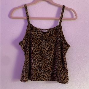 VELVET LEOPARD CROPPED TANK